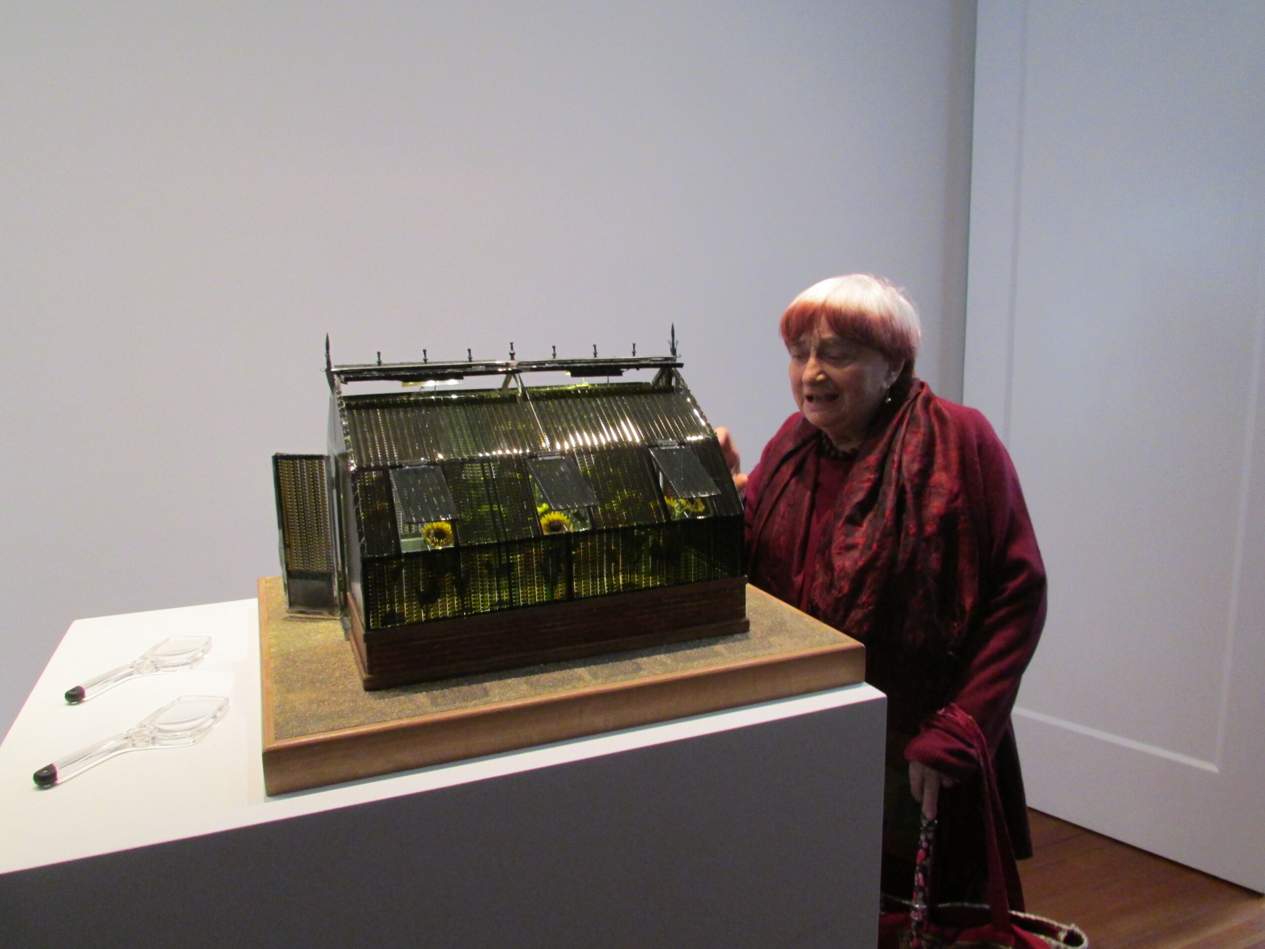 Agnes Varda discusses her piece at Blum and Poe